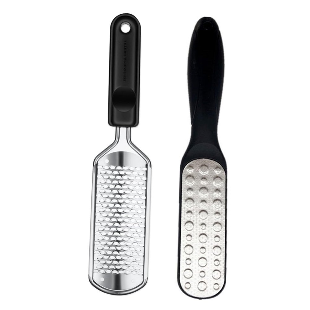 Beatifufu Professional File Set Double Sided Foot Files Stainless Steel Remover Foot Care Tools Black Perfect for Dry or Wet Conditions