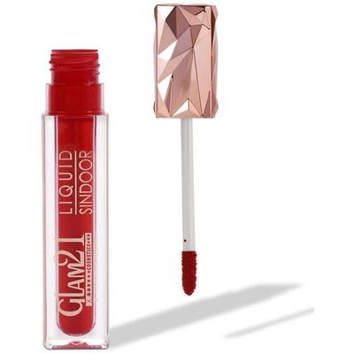 Bridal Red Liquid Sindoor Waterproof Lal Sindur Laal Gel Based for Hindu Married Ladies Glam21 Liquid Sindoor Sponge Tip Applicator Long Lasting (Red) For Suhagins