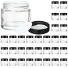 30 Pcs 2 oz Clear Glass Jars with Black Lids Leakproof Round Airtight Jars Empty Cosmetic Jars with Inner Liners Lid for Candle Making Storing Lotions Spice Powder Liquid Sample Makeup (Black,clear) view 1