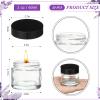 30 Pcs 2 oz Clear Glass Jars with Black Lids Leakproof Round Airtight Jars Empty Cosmetic Jars with Inner Liners Lid for Candle Making Storing Lotions Spice Powder Liquid Sample Makeup (Black,clear) view 2