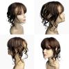 14inch Body Wave Human Hair Bangs Wavy Human Hair Toppers Clip In Hair Fringe Hairpieces Natural Brazilian Remy Hair Extensions (Dark Brown) view 4