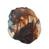 Octopus Ship Printed Waterproof Shower Cap for Women,Reusable Double layer Shower Caps with PEVA Lining view 2