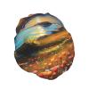 sunset flower field Printed Waterproof Shower Cap for Women,Reusable Double layer Shower Caps with PEVA Lining view 2