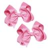 WEBB DIRECT2U Girls Set of Two 4" Solid Grosgrain Pigtail Hair Bows French Clip Barrettes Golden Yellow view 4