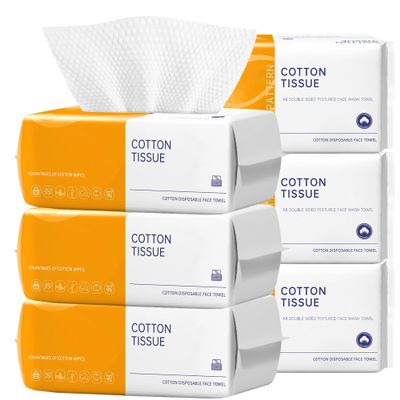 6 Pack Face Towels Disposable,100 Count Ultra Thick Disposable face towels Facial Wash Cloth for Sensitive Skin, Face Clean Towels, Face Towelettes Disposable