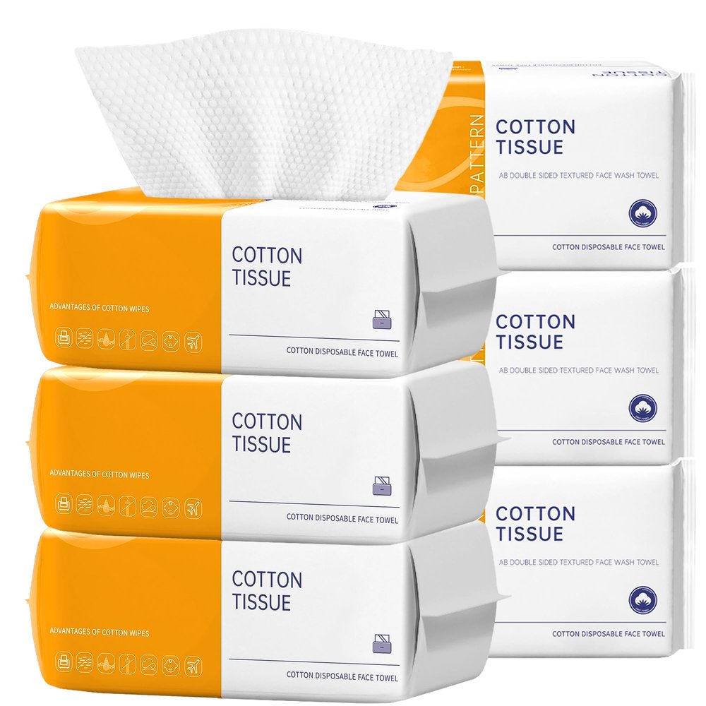 6 Pack Face Towels Disposable,100 Count Ultra Thick Disposable face towels Facial Wash Cloth for Sensitive Skin, Face Clean Towels, Face Towelettes Disposable