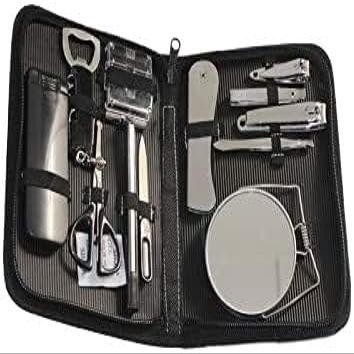 Grooming Set Nail Clipper Set, Boy Gift Travel Professional Nail Manicure Set Grooming Kit Include Nail Clipper Tweezer Mirror Nail File Razor Scissor