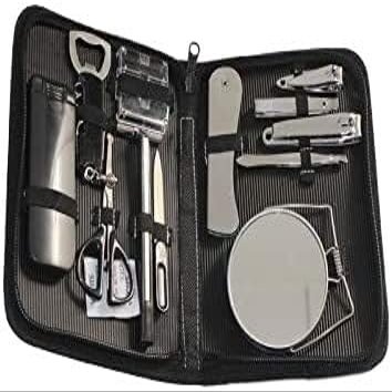 Grooming Set Nail Clipper Set, Boy Gift Travel Professional Nail Manicure Set Grooming Kit Include Nail Clipper Tweezer Mirror Nail File Razor Scissor