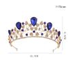 Europe and The United States Retro Crown Rhinestone Wedding Queen Gold Big Crown Wedding Tiara, Banquet, Wedding, Party Performance,Best Choice(Red) view 2