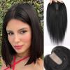 starluck 5x5 inch Lage Silk Base 14 Inch Real Human Hair Toppers for Women,60 Gram High volume, 100% Real Human Hair Toppers for Women with thinning hair hair lossBlack, no Bangs view 1