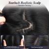 starluck 5x5 inch Lage Silk Base 14 Inch Real Human Hair Toppers for Women,60 Gram High volume, 100% Real Human Hair Toppers for Women with thinning hair hair lossBlack, no Bangs view 3