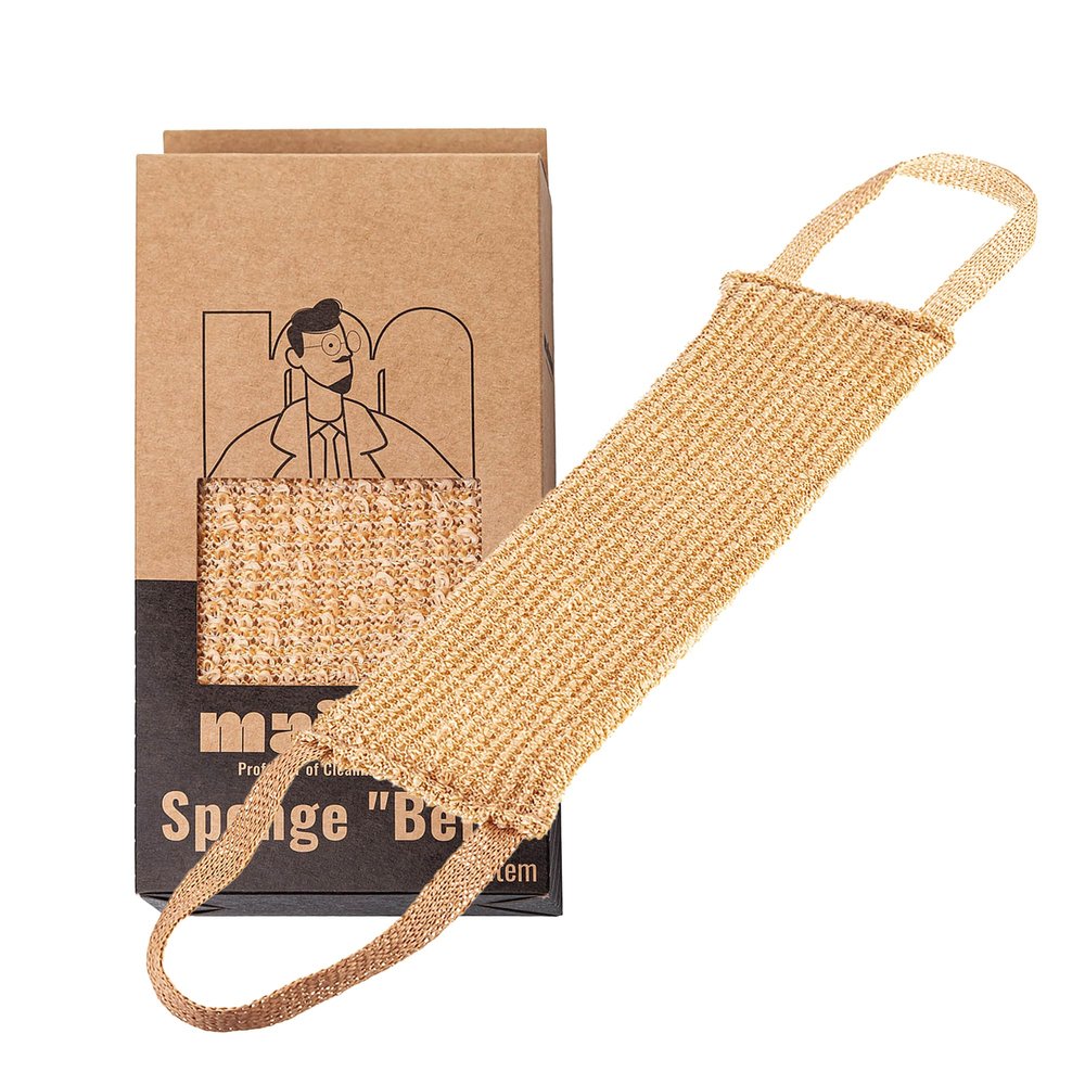 Belt Bath Sponge Extra Firm | Large Exfoliating Sponge for Deep Cleansing and Skin Renewal. Exfoliating Body Scrubber for Bath Shower Exfoliation, Body Scrub Exfoliator for Dead Skin Remover.