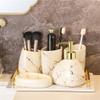 MAKEJ Bathroom Five-Piece Toiletry Set Pieces Brushing Teeth Mouthwash Cup Bathroom Sink Decoration view 3