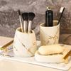 MAKEJ Bathroom Five-Piece Toiletry Set Pieces Brushing Teeth Mouthwash Cup Bathroom Sink Decoration view 4