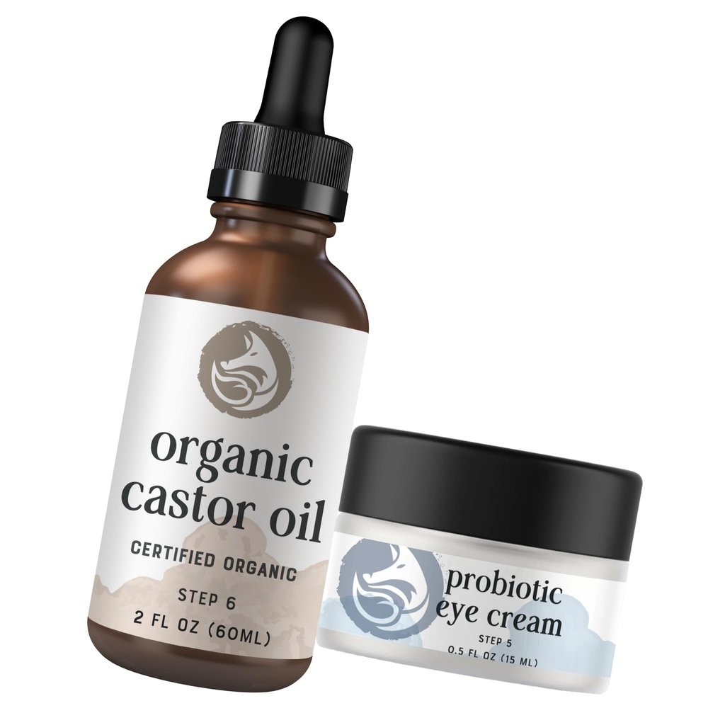 Foxbrim Naturals Eye Care Duo: Castor Oil & Probiotic Eye Cream