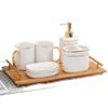 MAKEJ Bathroom Five-Piece Set Couple Brushing Teeth Mouthwash Cup Ceramic Wedding Gift view 1