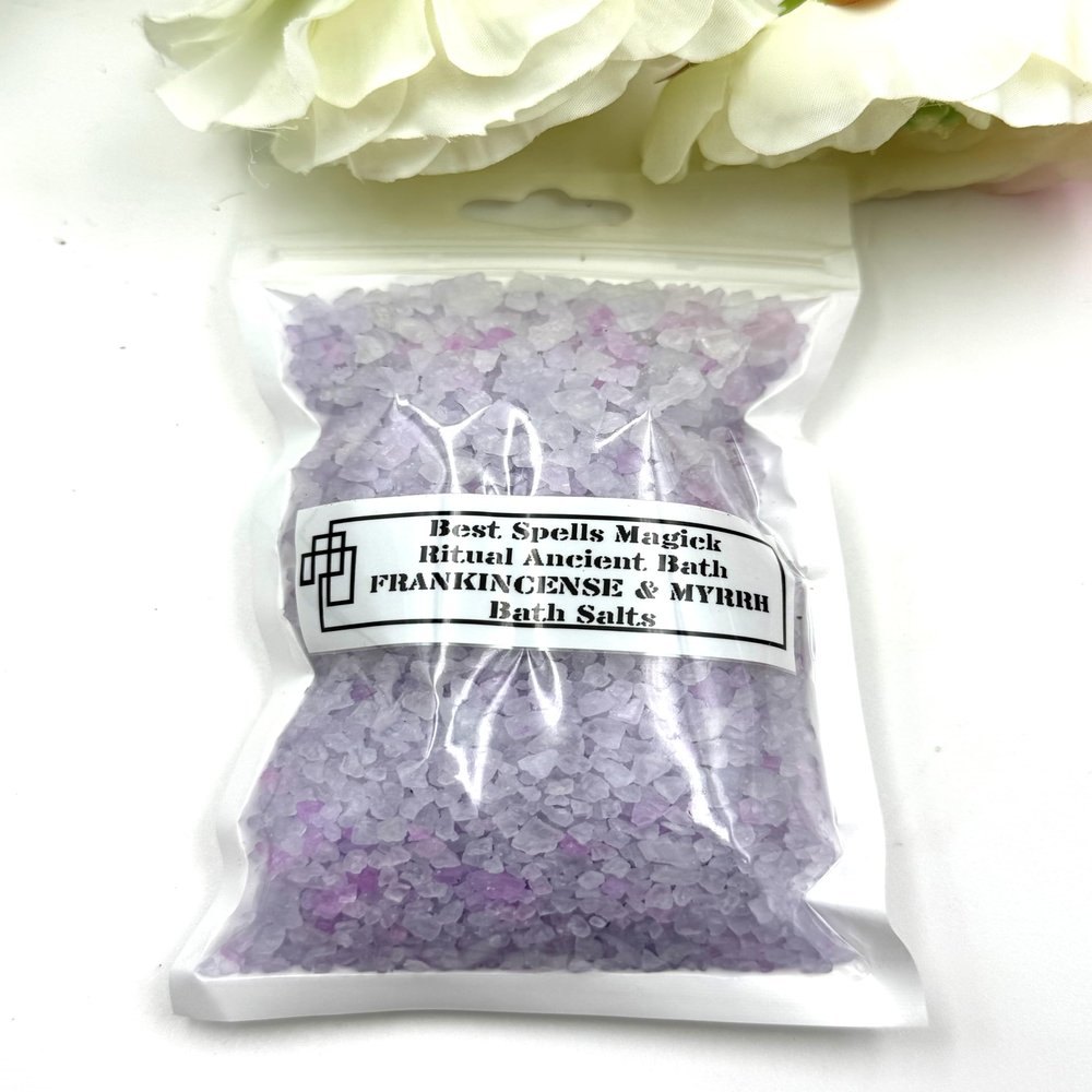 Frankincense and Myrrh Spiritual Bath Salts/All Natural/ 5 oz | Hand Blended with Essential Oils | Wiccan Pagan Magick by Best Spells Magick
