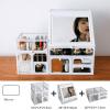 Makeup Storage Box 3 in 1 Stackable Cosmetic Makeup Organizer Box with Mirror and Drawers, Make Up & Jewelry Storage Display Case , Spacious Design Great Holder for Dresser, Bathroom, Vanity & Counter view 2