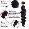 Hair Extensions Loose Deep Wave Bundles with Closure 10-40inch Brazilian Human Hair Extension Free Part Curly Weave 3 4 Bundles with Lace Closure Natural Color human hair bundles(13" x 4",26 26 26with view 3