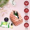 Cotton Hand Block Floral Print Toiletry Bag For Women Make Up Cosmetic Bag Jewelry Organizer Kit Storage Bag Case Travel Accessories Essentials Toiletries Purse Open Pouch, Orange (9.25"x 6.88"x 4.5") view 3