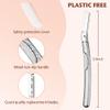 Dermaplaning Tool for Face, Eyebrow Razor, Eyebrow Shaping, Eyebrow Hair Trimmer and Shaver with Protective Cover, Facial Hair Remover for Women, Hair Removal and Exfoliation (Silver) view 2