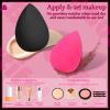 14 Pcs Makeup Sponges,Beauty Sponges Blender with 4 Pcs Powder Puff and 4 Pcs Mini Make up Sponges Valentine's Day Gift,Mother's Day Gift for Women Liquid,Foundation,Powder,Concealer(Black,Hot pink) view 2
