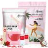 Ajoura 2 lb Rose Hard Wax Beads + 2.5 lb Cream Hard Wax Beads for Hair Removal, All-purpose Wax Beans for Sensitive Skin, Large Area Coarse Hair Removal, Refill Bag for Brazilian Bikini, Face view 1