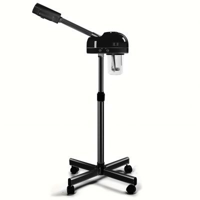 HeavenBird Stand Professional Ozone Facial Steamer with Touch Control, Hot Mist Function, Adjustable Height & Rolling Base, 360 Rotatable Nozzle, Use for Home, Salon SPA (Black)