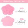 uxcell 60 Count Compressed Facial Sponges Flower Face Cleansing Sponges Pads for Daily Skincare Routines at Home, Kitchen, Travel, Pink view 2
