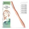 EROWZOLA Eyebrow Razor for Women and Men, Face Razors for Women, Dermaplane Razor with Protective Silicone Cover, Reusable Metal Handle with 6 Refill Blades, Skin Care Tool - Rose Gold view 1
