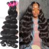 Human Hair Bundles Body Wave Bundle Weave 100% Human Hair Brazilian Bundles Long Raw Hair Extension Wavy and Wet Tissage Hair Extensions(REMY HAIR_36 36) view 1