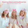 Chewtoyo 24 Pcs Eye Mask and Headband, Sleepover Party Favors for Teenagers Women, Sleepover Party Eye Mask Headband, Spa Party Soft Plush Sleep Eye Cover, Elastic Bow Hair Band view 2