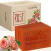 2 Pcs Rose Herbal Soap Bars with Cymbopogon Martinii Scent and Lonicera Japonica, Moisturizing Soap Bars, Bath Body and Face Soap, Rosa Cleanser Soap Bar, Soap for Men, Women, Teen and All Skin Types view 1
