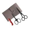 LIVINGO Sharp 4.5" Mustache Scissors, 3.5" Round Tip Nose Hair Scissors, Small Comb with Leather Pouch, Stainless Steel Grooming Facial Scissors Kit, Black view 1