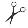 LIVINGO Sharp 4.5" Mustache Scissors, 3.5" Round Tip Nose Hair Scissors, Small Comb with Leather Pouch, Stainless Steel Grooming Facial Scissors Kit, Black view 3