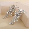 Teyglen Silver Rhinestone Bridal Hair Clips Crystal Wedding Hair Barrette for Women Decorative Hair Accessories Jewelry Sparkly Crystal Hair Piece (Silver) view 2