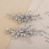 Teyglen Silver Rhinestone Bridal Hair Clips Crystal Wedding Hair Barrette for Women Decorative Hair Accessories Jewelry Sparkly Crystal Hair Piece (Silver) view 3