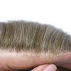 Toupee for men hair replacement system for men Ultra Thin Skin mens hairpieces All V-loop Durable Poly Skin wigs human hair piece unit for men #1820 Medium Blonde+20% Gray-90% Light Density view 4