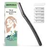 EROWZOLA Eyebrow Razor, Face Razors for Women and Men, Reusable Metal Handle with 6 Refill Blades, Eyebrow Trimmer with Precision Cover, Dermaplane Razor, Skin Care Tool - Black view 1