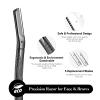 EROWZOLA Eyebrow Razor, Face Razors for Women and Men, Reusable Metal Handle with 6 Refill Blades, Eyebrow Trimmer with Precision Cover, Dermaplane Razor, Skin Care Tool - Black view 3