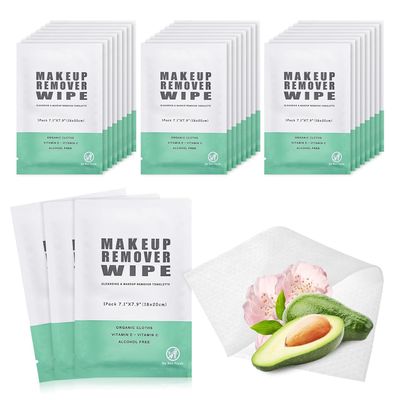500 pcs Makeup Remover Wipes Individually Wrapped Makeup Wipes Bulk Face Cleansing Wipes, Individual Wet Wipes, Travel Towelette Makeup Remover Cloth for Face Cleansing Skin Care Remove Makeup