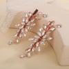 Teyglen Rhinestone Bridal Hair Clips Crystal Wedding Hair Barrette for Women Decorative Hair Accessories Jewelry Sparkly Crystal Hair Piece (Rose gold) view 2