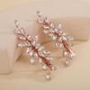 Teyglen Rhinestone Bridal Hair Clips Crystal Wedding Hair Barrette for Women Decorative Hair Accessories Jewelry Sparkly Crystal Hair Piece (Rose gold) view 3