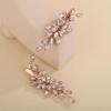Teyglen Rhinestone Bridal Hair Clips Crystal Wedding Hair Barrette for Women Decorative Hair Accessories Jewelry Sparkly Crystal Hair Piece (Rose gold) view 4