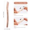 EROWZOLA Eyebrow Razor, Face Razors for Women and Men, Reusable Metal Handle with 6 Refill Blades, Eyebrow Trimmer with Precision Cover, Dermaplane Razor, Skin Care Tool - Rose Gold view 3