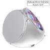GFLFMXZW Silver Foil Picture Travel Makeup Mirror, 1x/2x Magnification, Portable Pocket Mirror for Purse Round Mini Cosmetic Compact Mirror Cute Handbag Mirror view 2