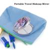GFLFMXZW Silver Foil Picture Travel Makeup Mirror, 1x/2x Magnification, Portable Pocket Mirror for Purse Round Mini Cosmetic Compact Mirror Cute Handbag Mirror view 3