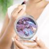 GFLFMXZW Silver Foil Picture Travel Makeup Mirror, 1x/2x Magnification, Portable Pocket Mirror for Purse Round Mini Cosmetic Compact Mirror Cute Handbag Mirror view 4