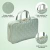CONAIR Travel Toiletry Bag with Handles, Travel Makeup Bag, 2 Clear Zippered Compartments, 2 Flat-Zip Pockets and Removable Clear Plastic Pencil Case, Easy to Clean, 1 Count, Sage Green view 3