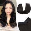 SEGO Pro One Pieces Clip in Hair Extensions Human Hair Upgraded V-Shaped 5 Clips in Hair Extensions Human Hair Long One Piece Hairpiece for Women,20 Inch,#1B Natural Black,70g view 1